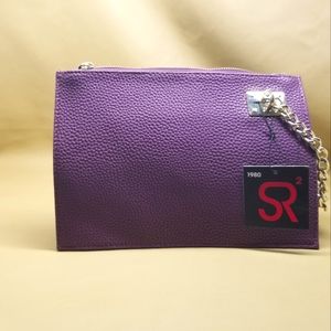 NWT SR2 clutch purple with gold hardware